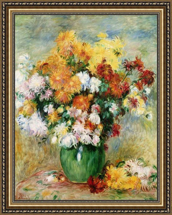 Pierre Auguste Renoir Bouquet of Chrysanthemums Framed Print Pierre Auguste Renoir Bouquet of Chrysanthemums Framed Print