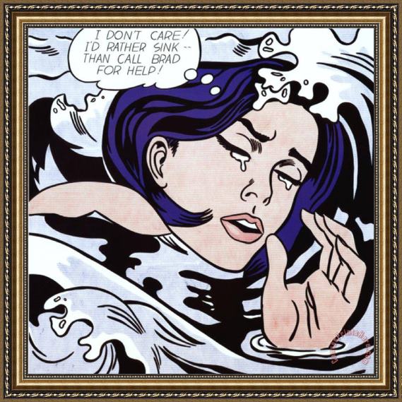 Roy Lichtenstein Drowning Girl Framed Print Roy Lichtenstein Drowning Girl Framed Print