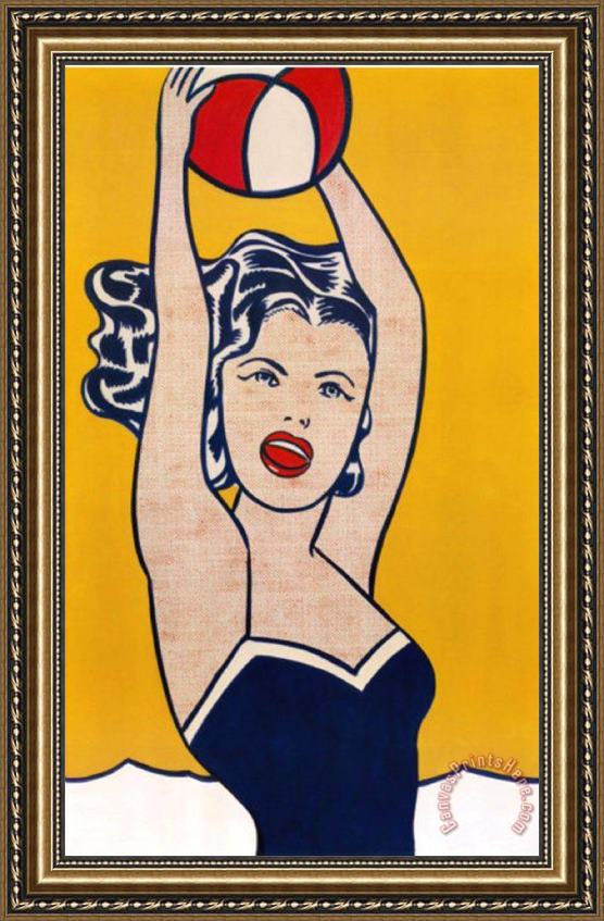 Roy Lichtenstein Girl with Ball Framed Print Roy Lichtenstein Girl with Ball Framed Print