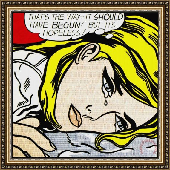 Roy Lichtenstein Hopeless Framed Print Roy Lichtenstein Hopeless Framed Print