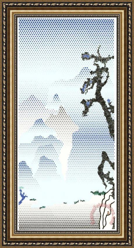 Roy Lichtenstein Landscape with Philosopher 1996 Framed Print Roy Lichtenstein Landscape with Philosopher 1996 Framed Print