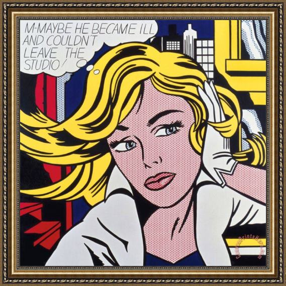 Roy Lichtenstein M Maybe c.1965 Framed Print Roy Lichtenstein M Maybe c.1965 Framed Print