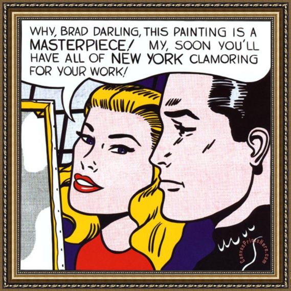Roy Lichtenstein Masterpiece 1962 Framed Print Roy Lichtenstein Masterpiece 1962 Framed Print