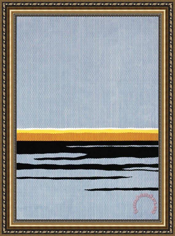 Roy Lichtenstein Seascape C.1965 Framed Print Roy Lichtenstein Seascape C.1965 Framed Print
