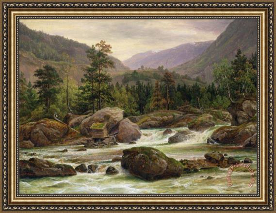 Thomas Fearnley Norwegian Waterfall Framed Print Thomas Fearnley Norwegian Waterfall Framed Print