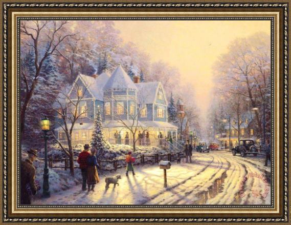 Thomas Kinkade A Holiday Gathering Framed Print Thomas Kinkade A Holiday Gathering Framed Print