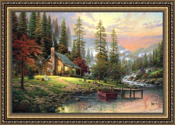 Thomas Kinkade A Peaceful Retreat Framed Print Thomas Kinkade A Peaceful Retreat Framed Print