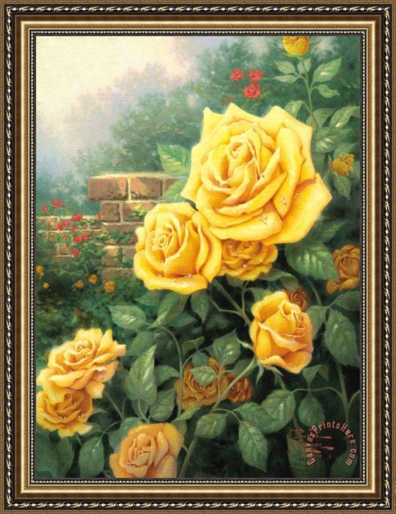 Thomas Kinkade A Perfect Yellow Rose Framed Print Thomas Kinkade A Perfect Yellow Rose Framed Print