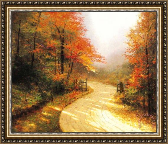 Thomas Kinkade Autumn Lane Framed Print Thomas Kinkade Autumn Lane Framed Print