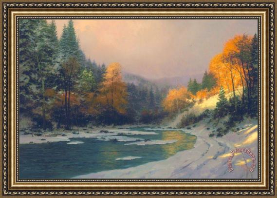 Thomas Kinkade Autumn Snow Framed Print Thomas Kinkade Autumn Snow Framed Print