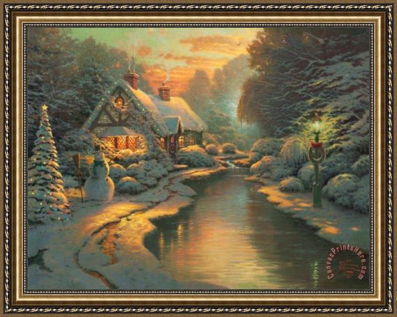 Thomas Kinkade Christmas Evening Framed Print Thomas Kinkade Christmas Evening Framed Print