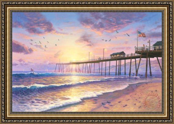 Thomas Kinkade Footprints in The Sand Framed Print Thomas Kinkade Footprints in The Sand Framed Print