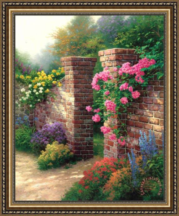 Thomas Kinkade The Rose Garden Framed Print Thomas Kinkade The Rose Garden Framed Print
