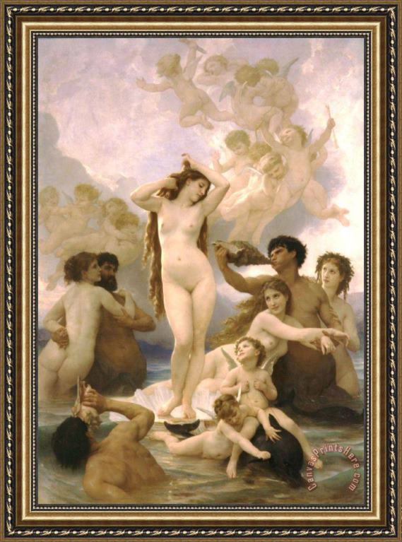 William Adolphe Bouguereau Birth of Venus Framed Print William Adolphe Bouguereau Birth of Venus Framed Print