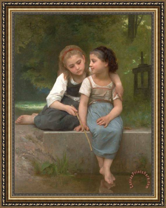 William Adolphe Bouguereau Fishing for Frogs Framed Print William Adolphe Bouguereau Fishing for Frogs Framed Print