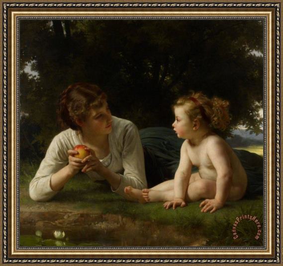 William Adolphe Bouguereau Temptation Framed Print William Adolphe Bouguereau Temptation Framed Print