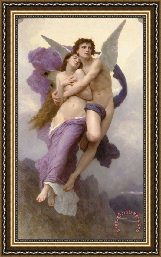 William Adolphe Bouguereau The Abduction Of Psyche Framed Print William Adolphe Bouguereau The Abduction Of Psyche Framed Print