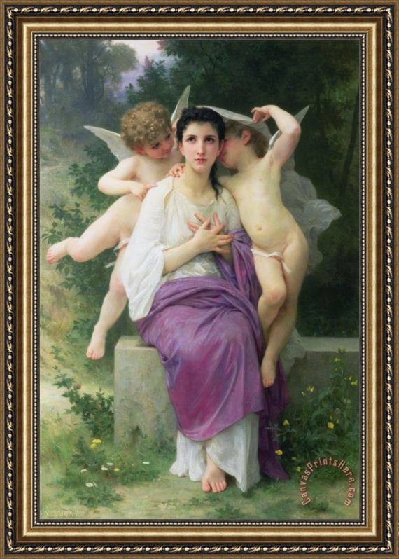 William Adolphe Bouguereau The Hearts Awakening Framed Print William Adolphe Bouguereau The Hearts Awakening Framed Print