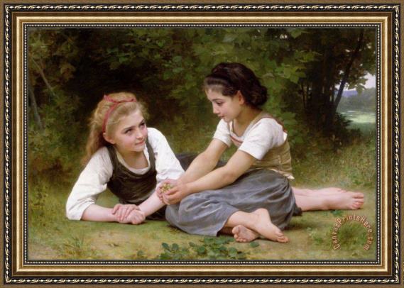 William Adolphe Bouguereau The Nut Gatherers Framed Print William Adolphe Bouguereau The Nut Gatherers Framed Print