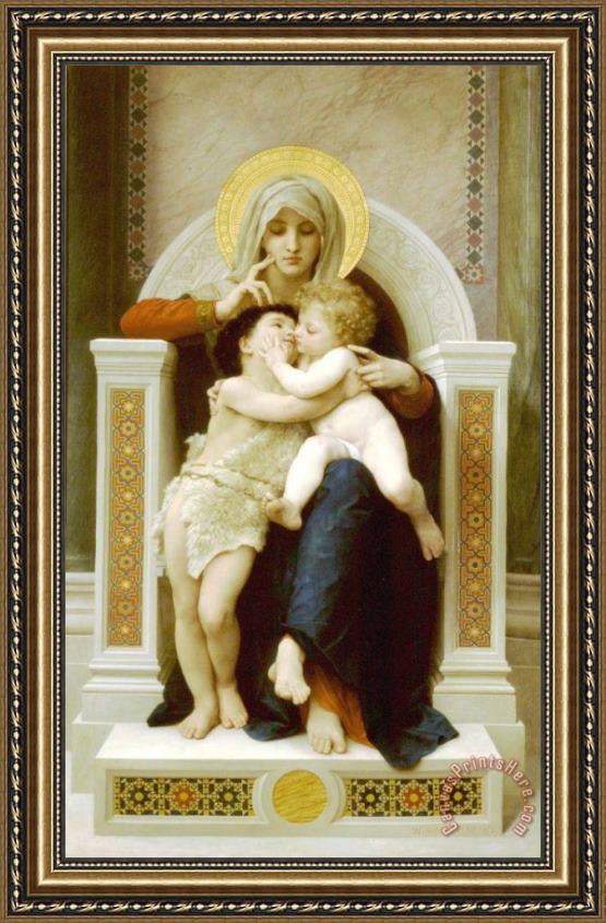 William Adolphe Bouguereau The Virgin, The Baby Jesus And Saint John The Baptist Framed Print William Adolphe Bouguereau The Virgin, The Baby Jesus And Saint John The Baptist Framed Print