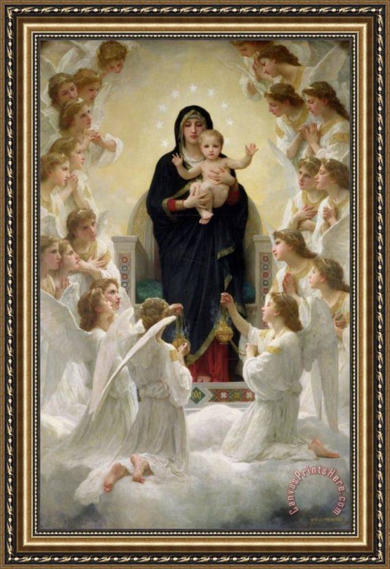 William Adolphe Bouguereau The Virgin with Angels Framed Print William Adolphe Bouguereau The Virgin with Angels Framed Print