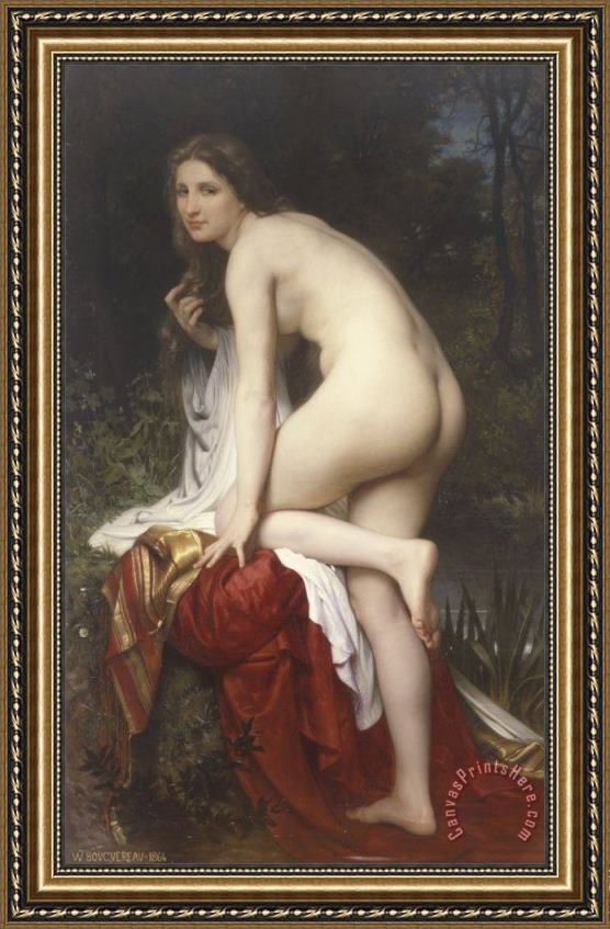 William Adolphe Bouguereau Woman Bathing Framed Print William Adolphe Bouguereau Woman Bathing Framed Print