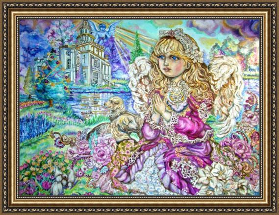 Yumi Sugai An Angel of Praying Framed Print Yumi Sugai An Angel of Praying Framed Print