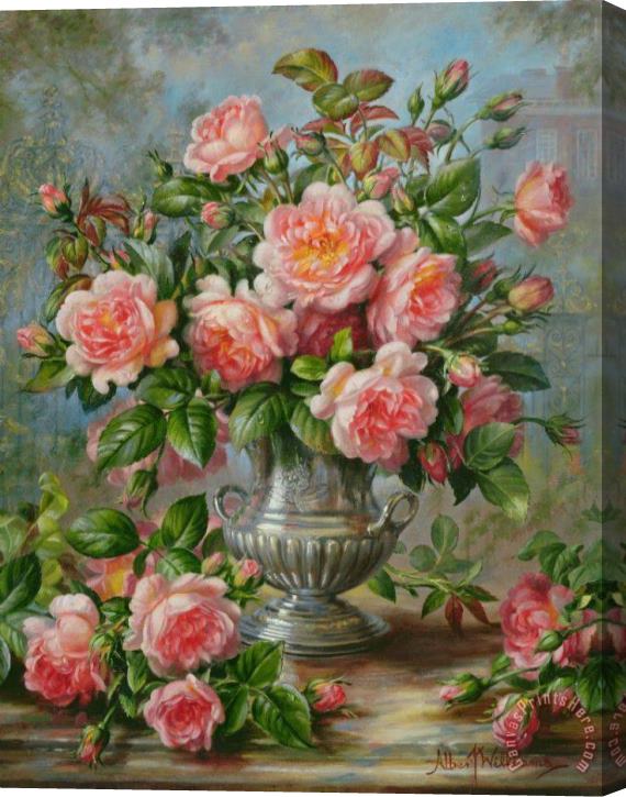 Albert Williams English Elegance Roses in a Silver Vase Stretched Canvas Print / Canvas Art Albert Williams English Elegance Roses in a Silver Vase Stretched Canvas Print / Canvas Art