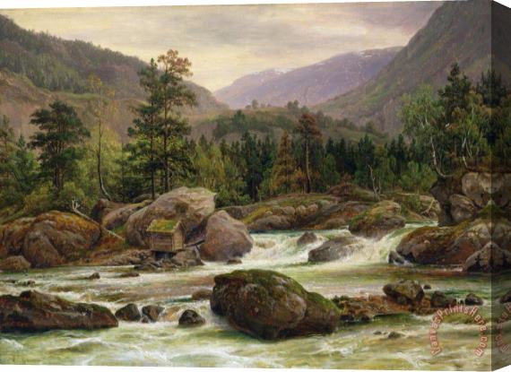 Thomas Fearnley Norwegian Waterfall Stretched Canvas Painting / Canvas Art Thomas Fearnley Norwegian Waterfall Stretched Canvas Painting / Canvas Art