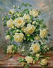 Albert Williams - Princess Diana Roses in a Cut Glass Vase painting