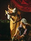 Artemisia Gentileschi -  Judith and Maidservant with the Head of Holofernes painting