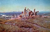 Charles Marion Russell - Riders of the Open Range painting