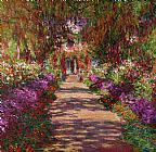 A Pathway in Monets Garden Giverny by Claude Monet