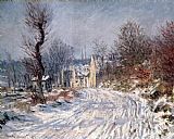 Claude Monet - The Road to Giverny in Winter painting