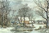 Winter in the Country - the Old Grist Mill by Currier and Ives