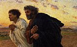 Eugene Burnand - The Disciples Peter and John Running to the Sepulchre on the Morning of the Resurrection painting