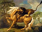 George Stubbs - A Lion Attacking a Horse painting