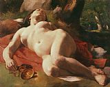 Gustave Courbet - La Bacchante painting