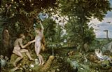 Jan Brueghel and Rubens - The Garden of Eden with the Fall of Man painting
