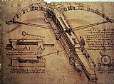 Leonardo Da Vinci - Design for a Giant Crossbow painting