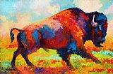 Marion Rose - Running Free - Bison painting