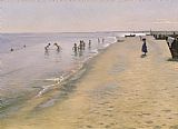 Peder Severin Kroyer - Summer Day at the South Beach of Skagen painting