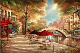Ruane Manning - Riverwalk Cafe painting
