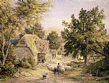 Samuel Palmer - A Farmyard near Princes Risborough painting