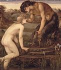 Sir Edward Burne-Jones - Pan and Psyche painting
