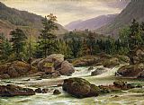 Thomas Fearnley - Norwegian Waterfall painting