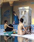 Bath Pastels Prints - After The Bath by Jean Leon Gerome
