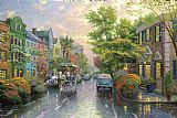 Cityscapes Prints - Charleston, Sunset on Rainbow Row by Thomas Kinkade