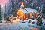 Christmas Prints - Christmas Chapel I by Thomas Kinkade