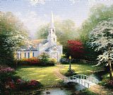 Hometown Prints - Hometown Chapel by Thomas Kinkade